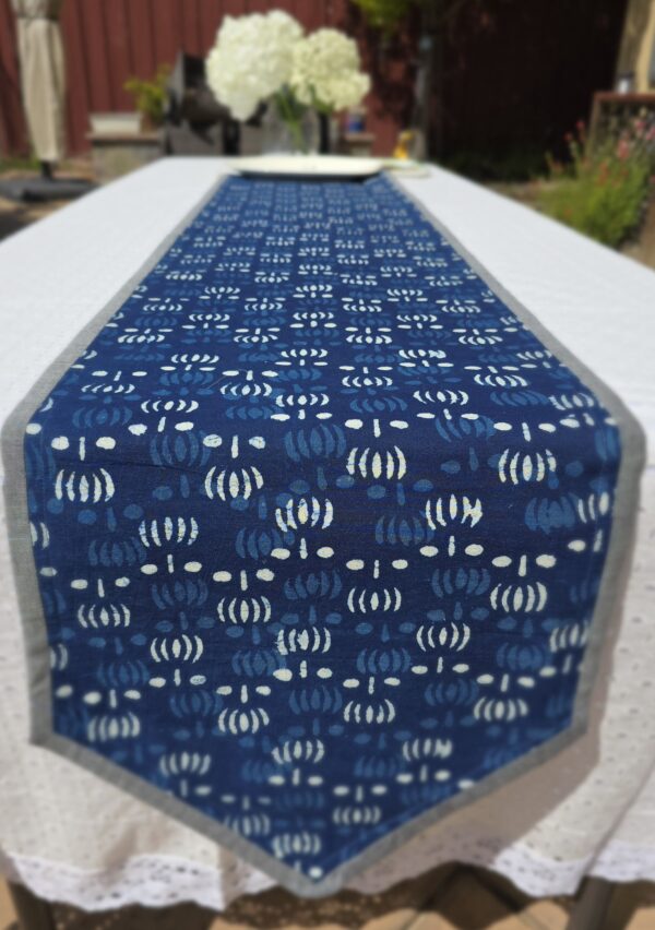 Handcrafted Cotton Indigo Table Runner - Image 2