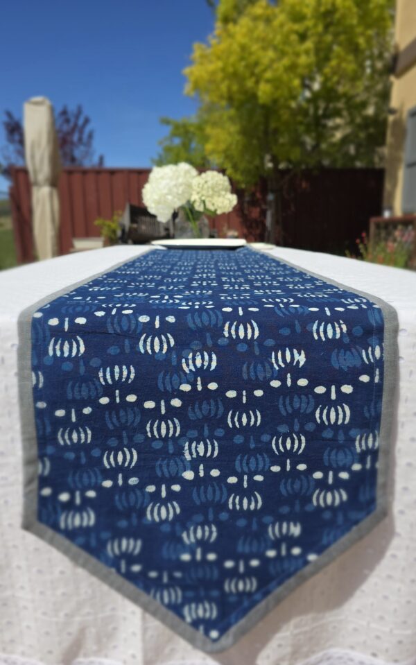 Handcrafted Cotton Indigo Table Runner