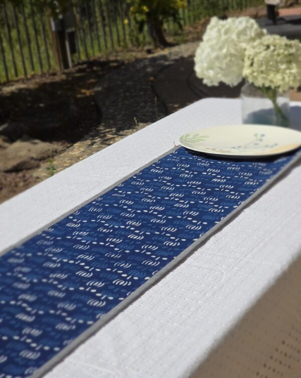 Handcrafted Cotton Indigo Table Runner - Image 3