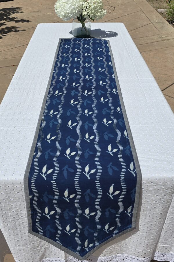Handcrafted Cotton Indigo Table Runner - Image 5