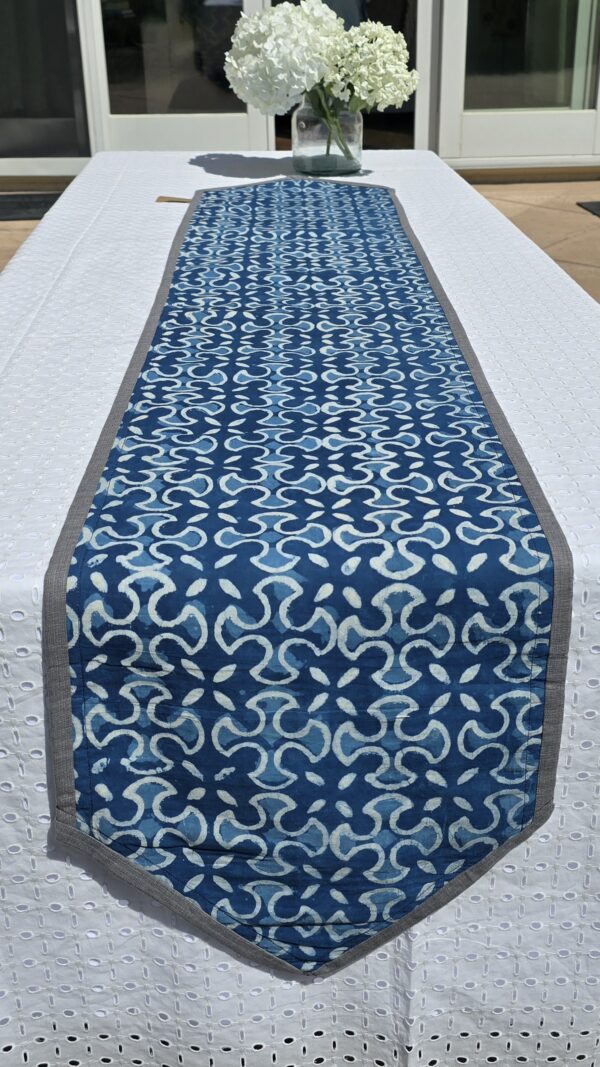Handcrafted Cotton Indigo Table Runner - Image 9