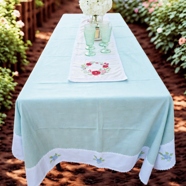 Embroidered Pure Cotton Table Cover